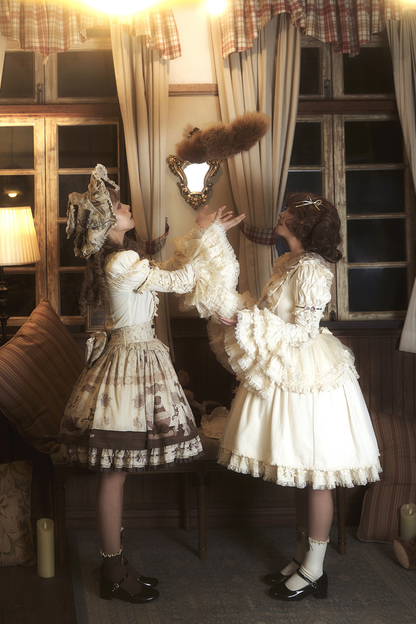 Briana Bear Print Dream Doll Lolita Dress + JSK + Skirt + Shirt + Petticoat
