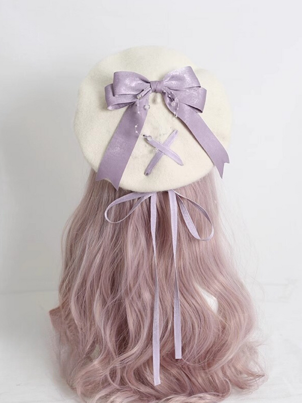 Lace Big Bow Beret