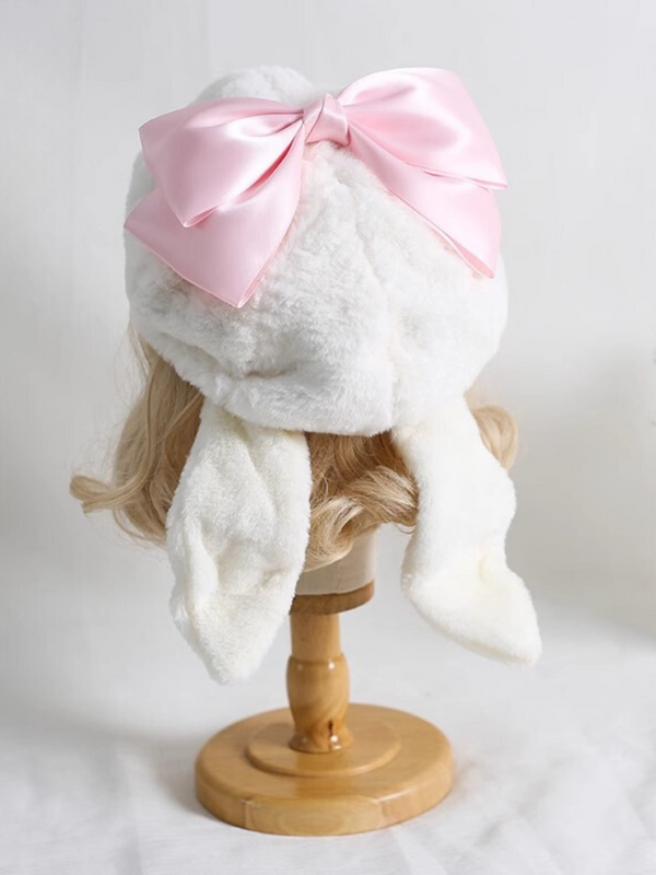 Big Bow Bunny Ear Beret