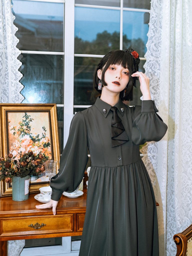 Weard House Flower Born Dark Style Best+Long Dress