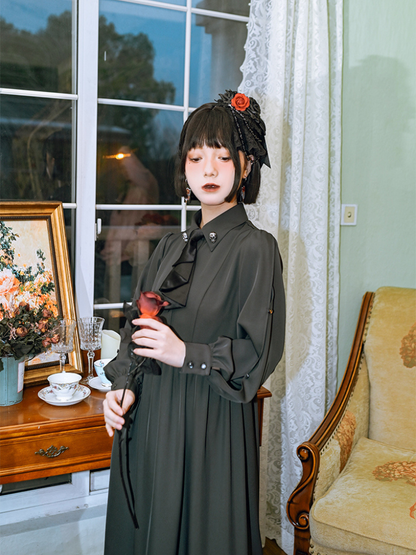 Weard House Flower Born Dark Style Best+Long Dress