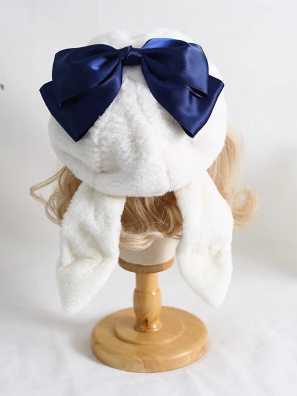 Big Bow Bunny Ear Beret