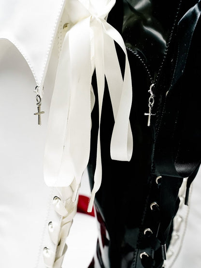 【12月19日予約締切】ポインテッドトゥゴシックロリータロングブーツ＋ブラックレーススペシャルバージョン