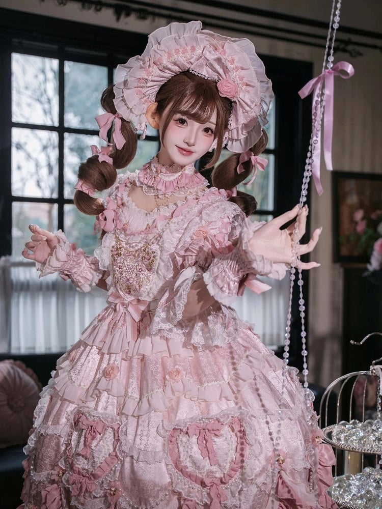 【2月22日予約締切】アンティークベリーローズロマンティックファンタジーロリータショートドレス