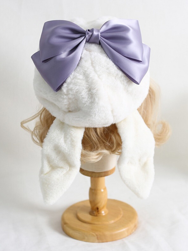 Big Bow Bunny Ear Beret