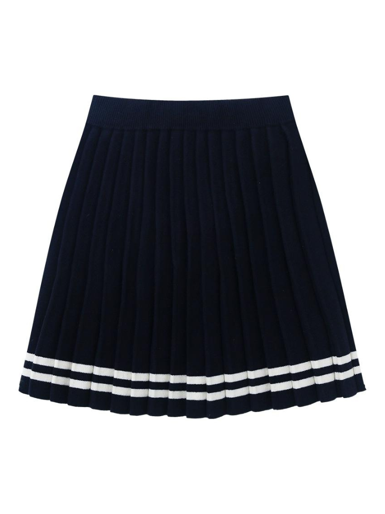 Knit sailor short top knit skirt