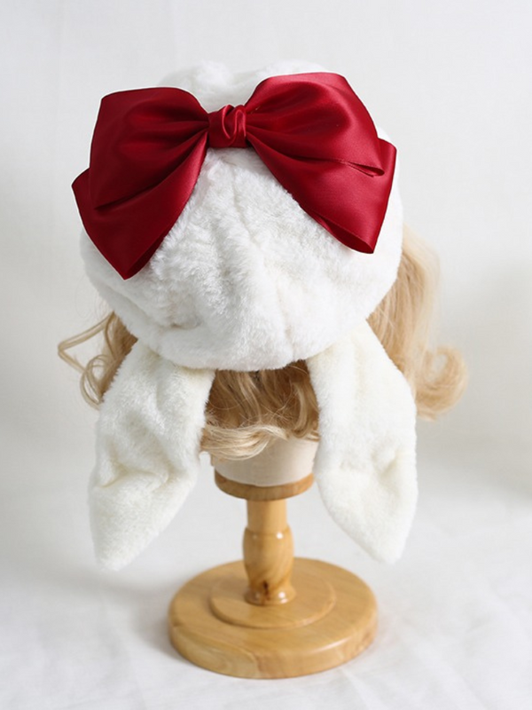 Big Bow Bunny Ear Beret