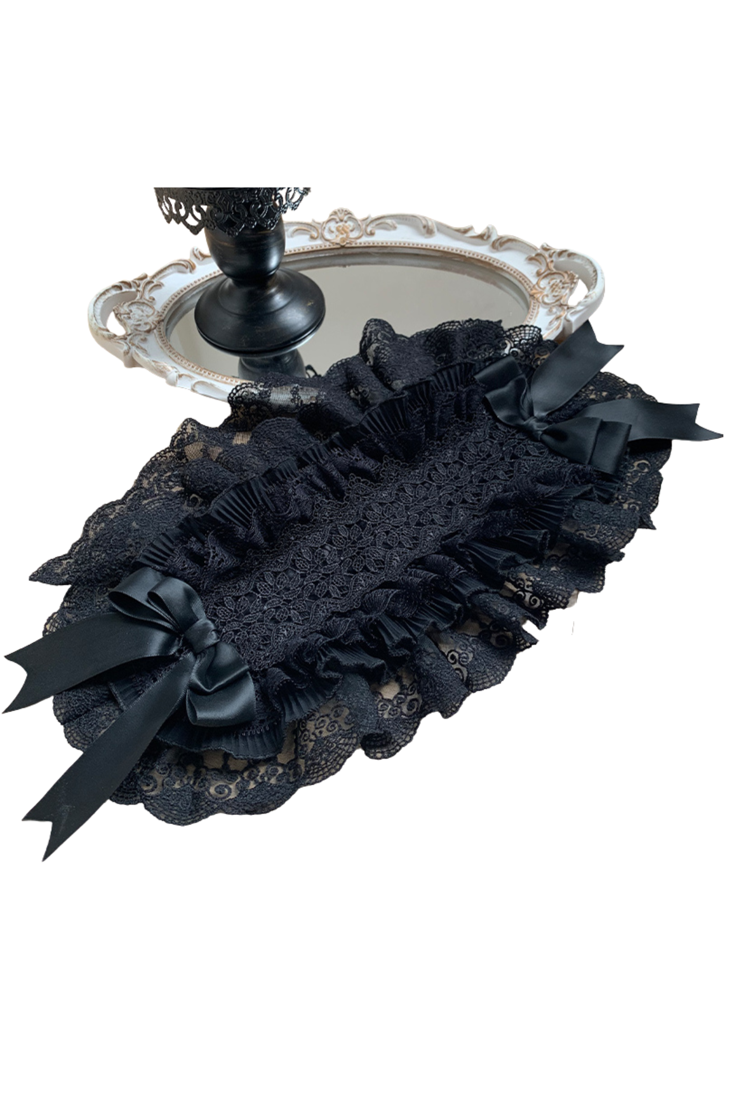 シックマーメイドドレス+レースアップショートドレス+マントコート+カラー+リボンブローチ