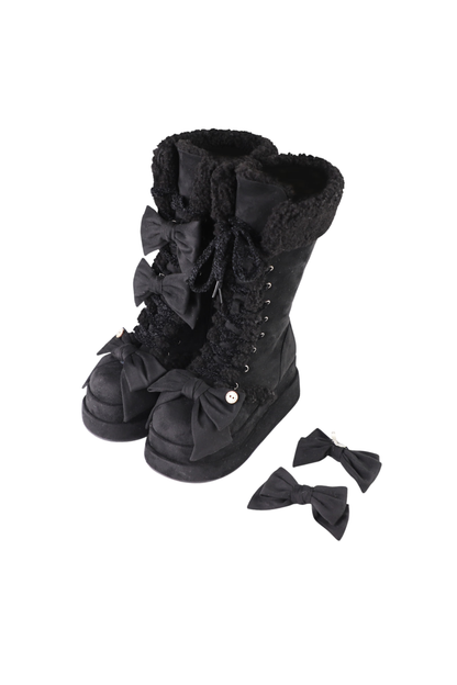 リボンロリータスノーブーツ