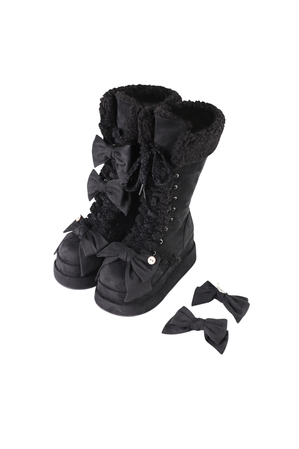 リボンロリータスノーブーツ