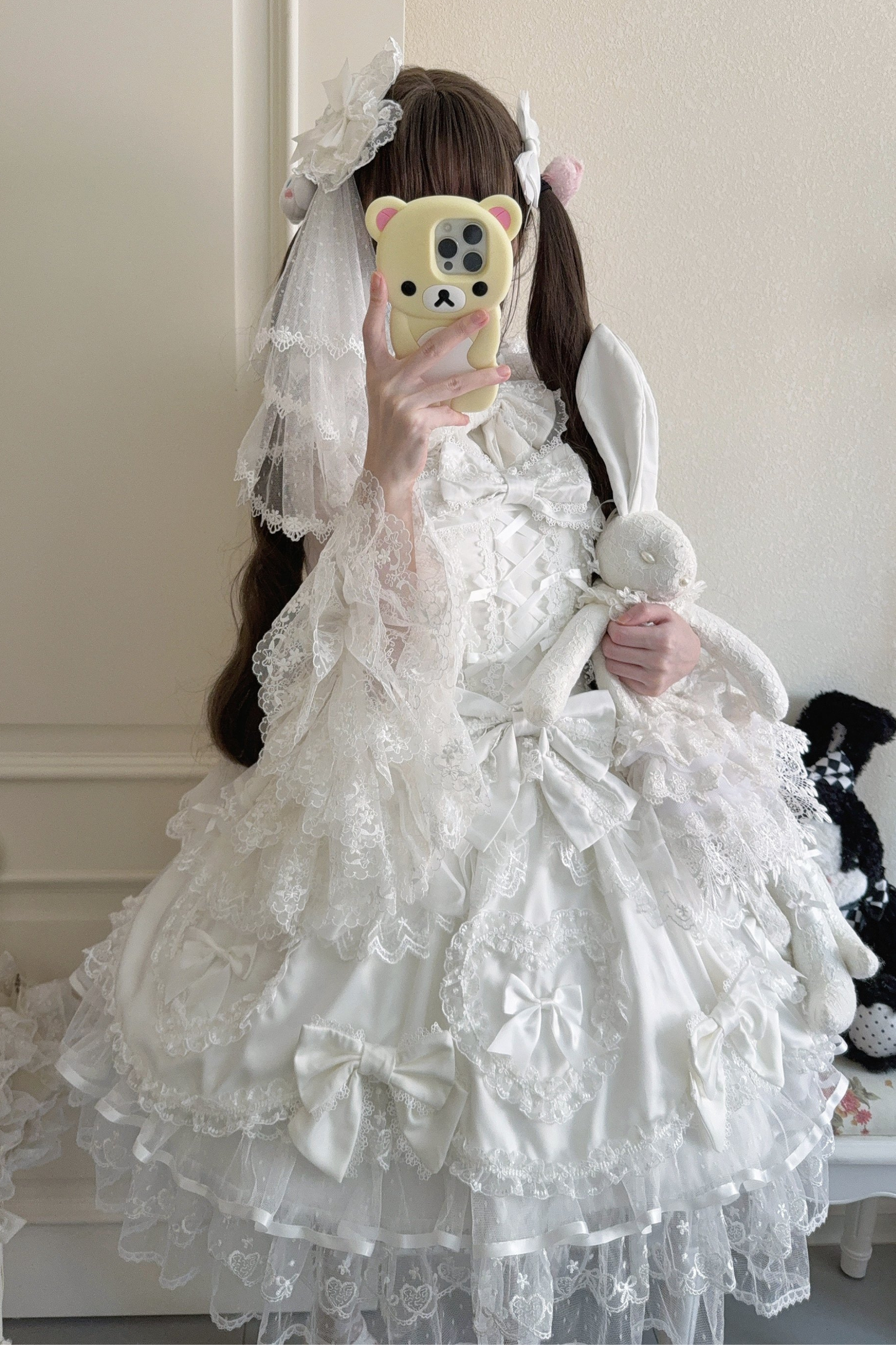 Sweetheart Lolita Dress + Ribbon + Veil