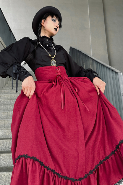 Sketch Wild Rose Elegant Herringbone Lolita Skirt