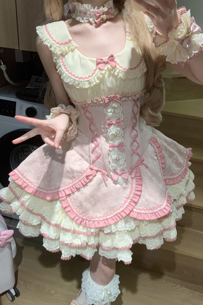 Magical Girl Lolita Dress + Bonnet + Pendant + Sleeves