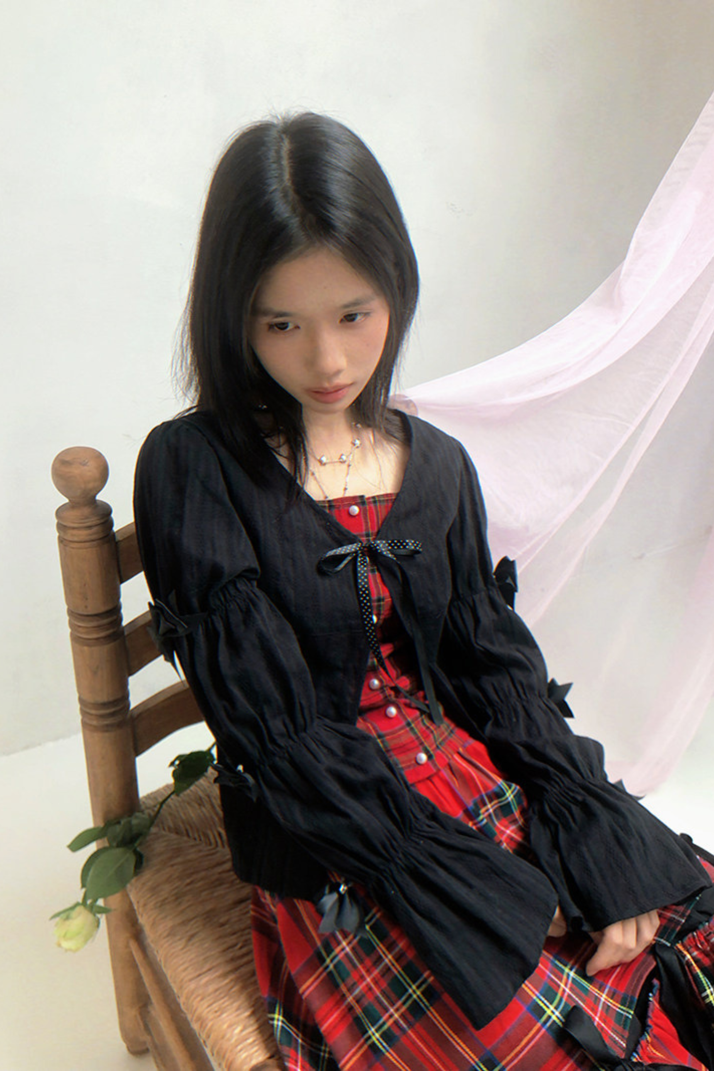 Polka Dot Plaid Blouse