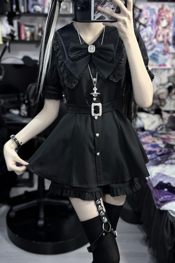 [Reservations] Dark Sweet Sailor Top + Ruffle Shorts