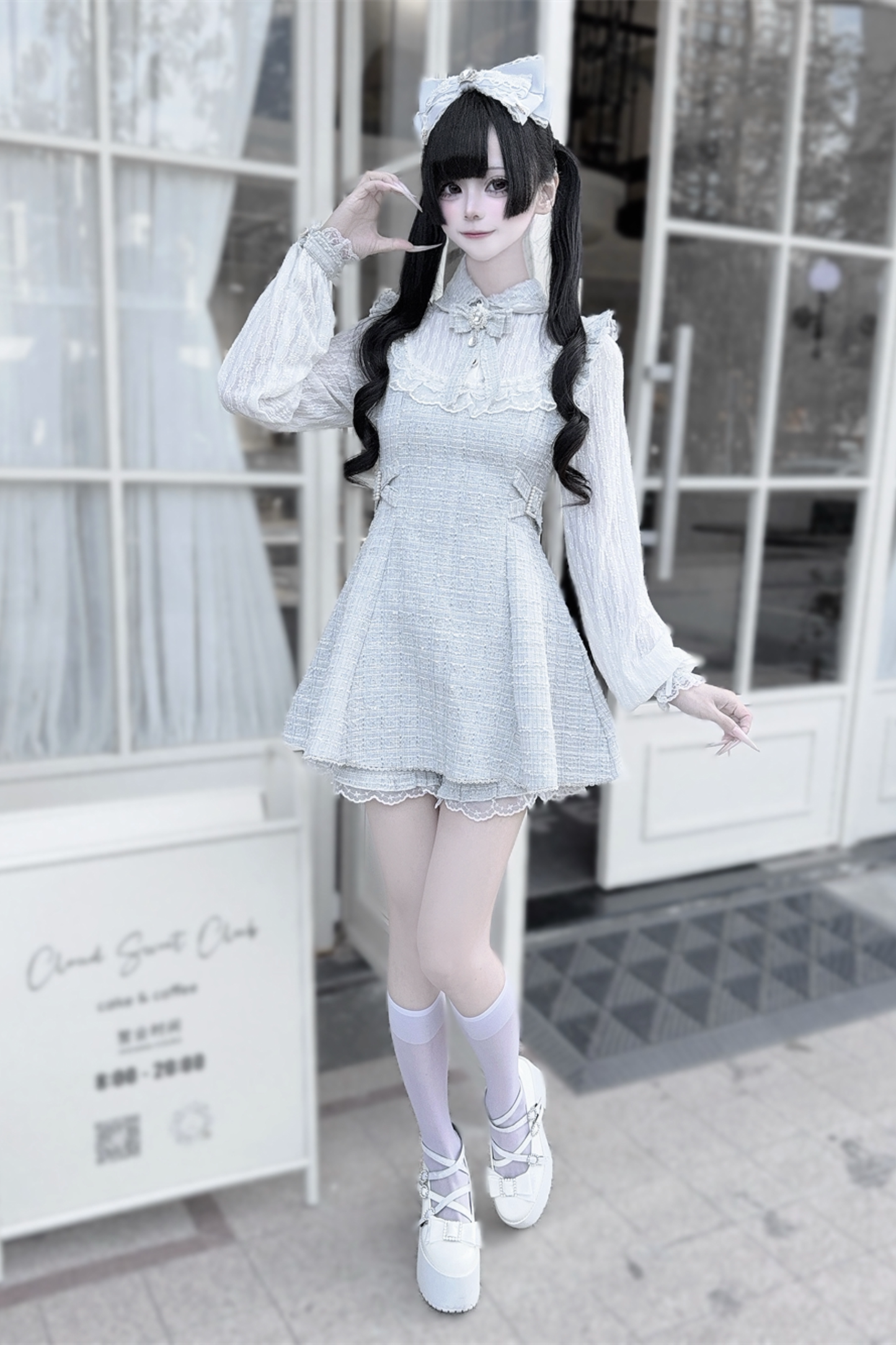 Tweed Süßes Kleid + Kurze Hose