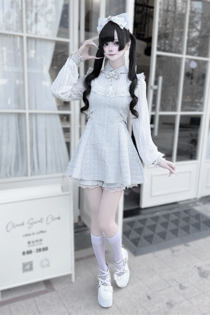 Tweed Süßes Kleid + Kurze Hose