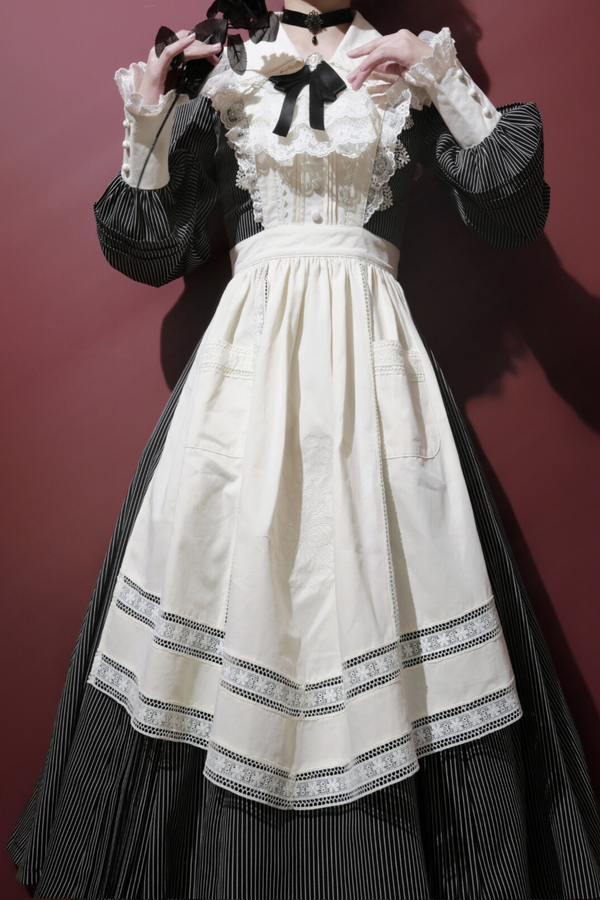 レトロロリータドレス+エプロン