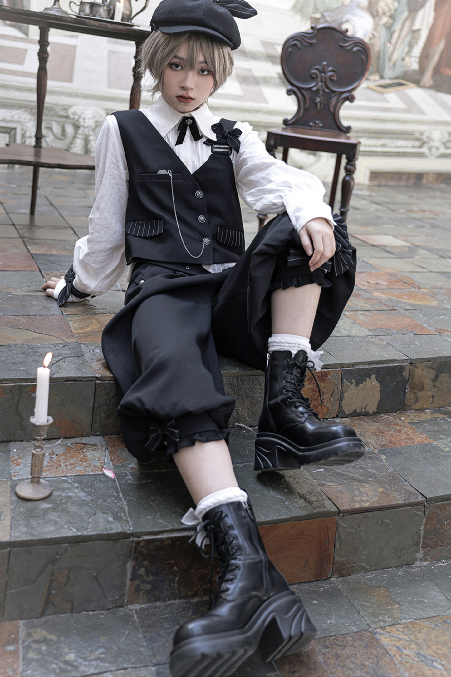 クールシックベスト+シャツ+バルーンパンツ