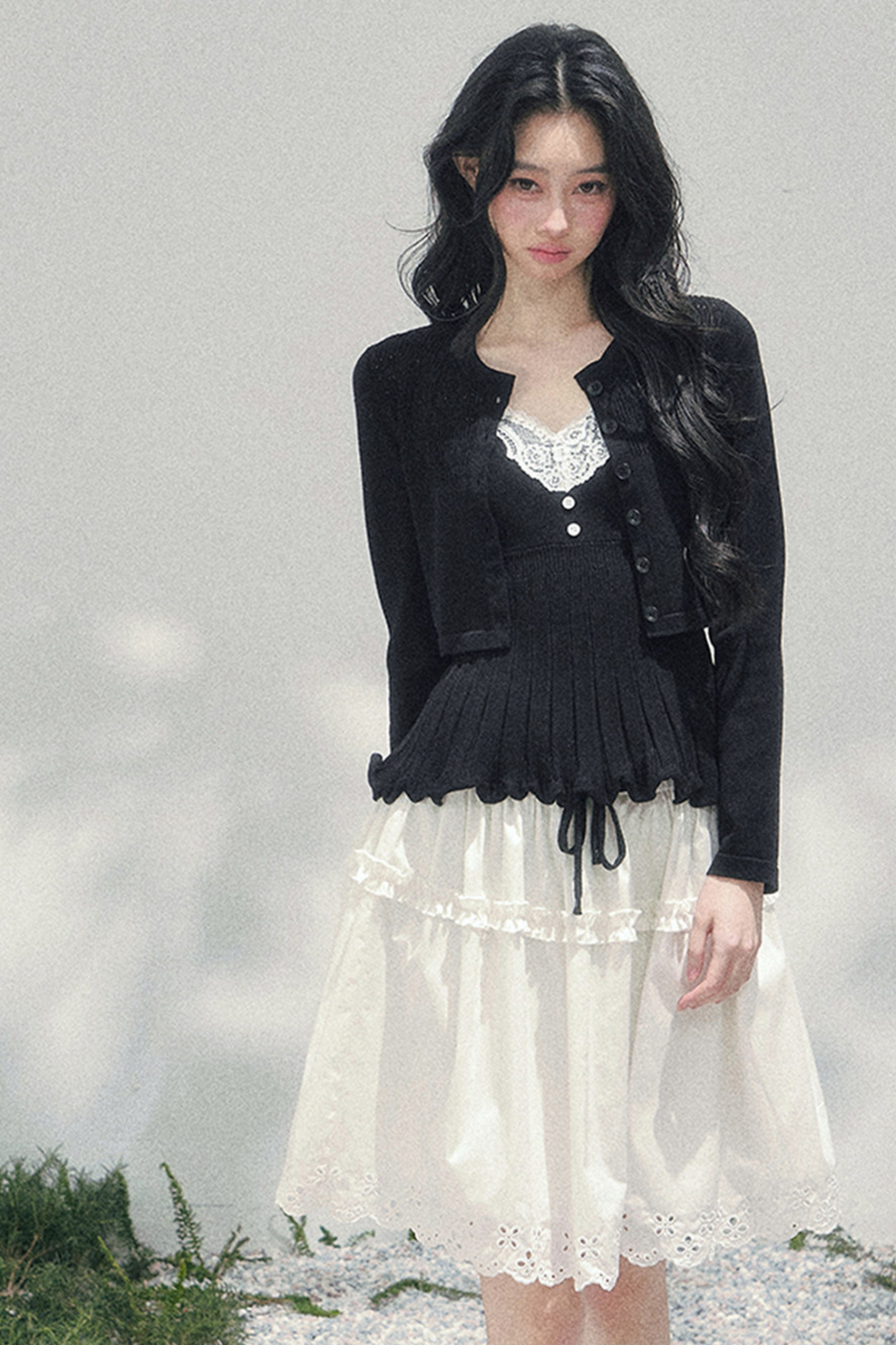 レーススイートティアードパフィースカート