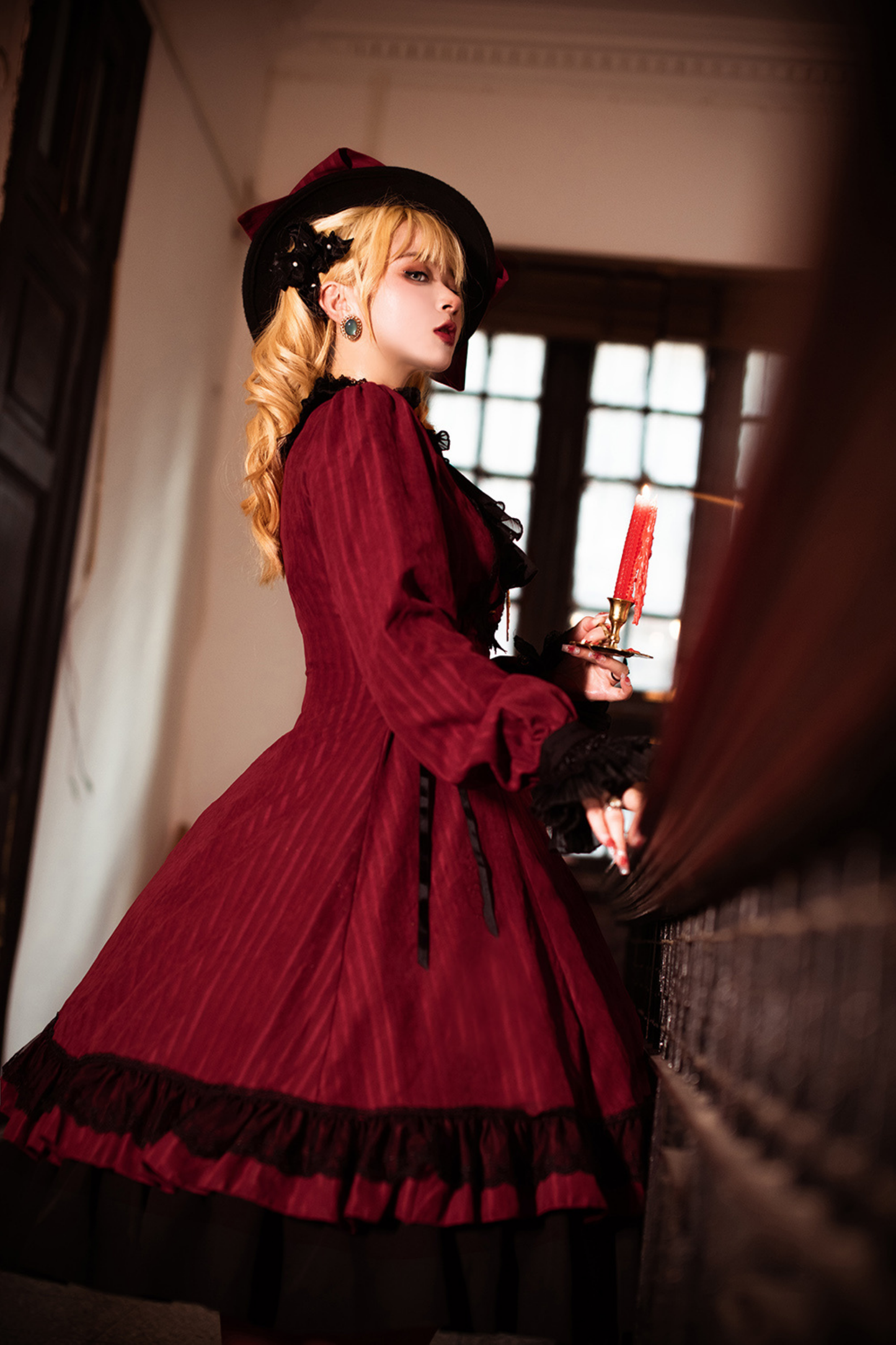 Retro Striped Elegant Gothic Lolita Dress