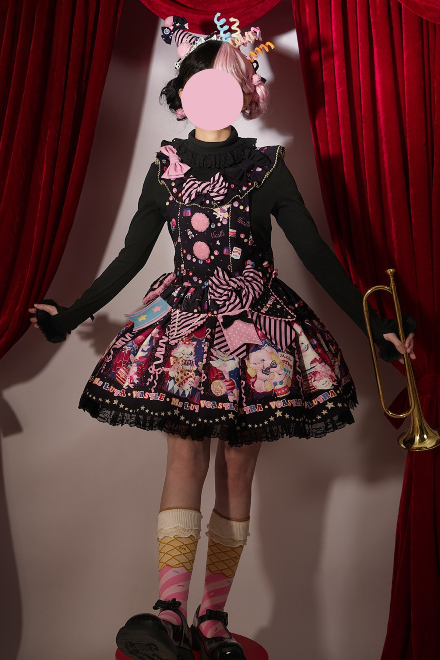 サーカスサスペンダーロリータドレス＋スカート