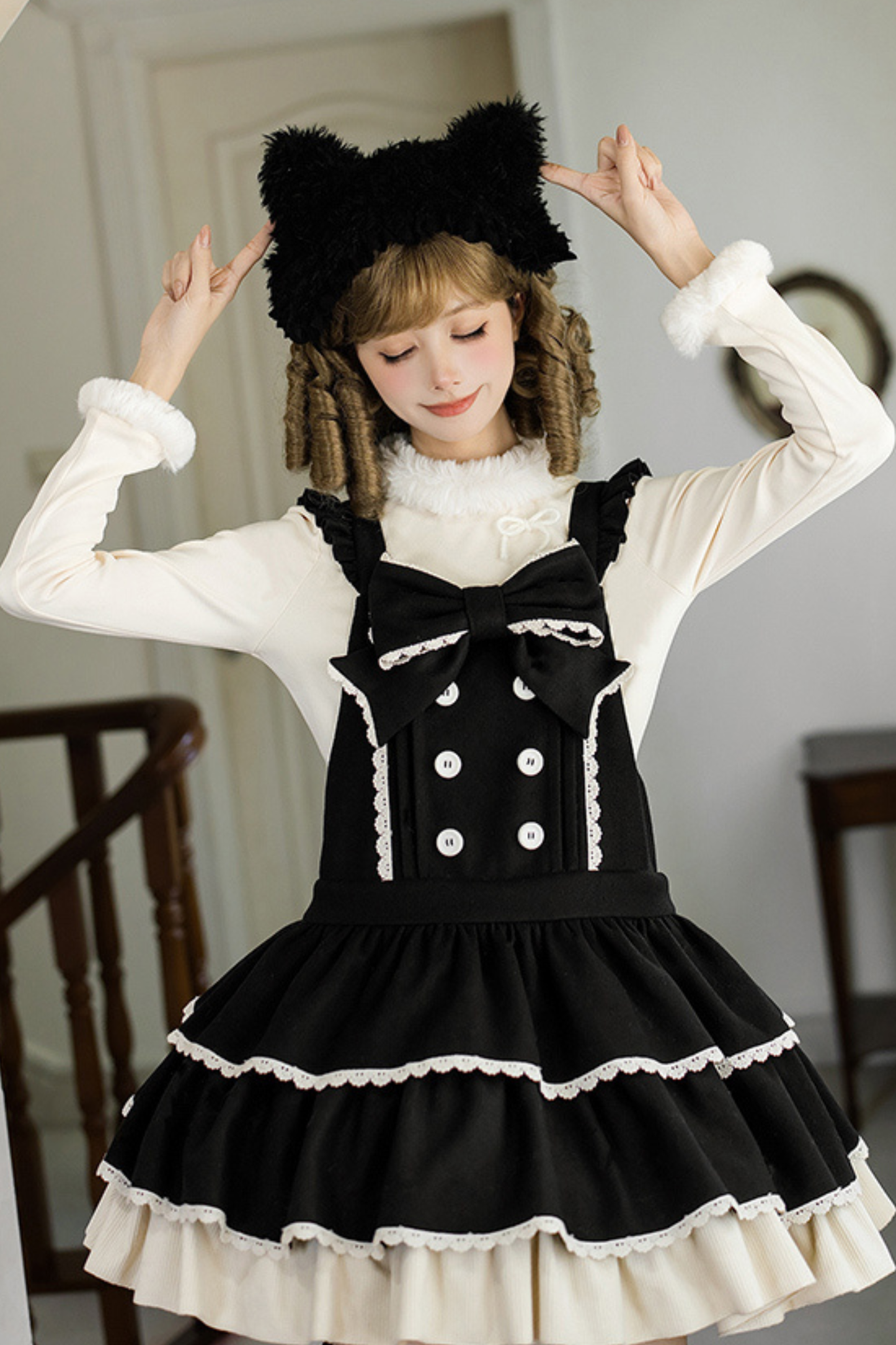 ドールロリータドレス+トップス+アニマルレッグループ+アニマルヘアバンド