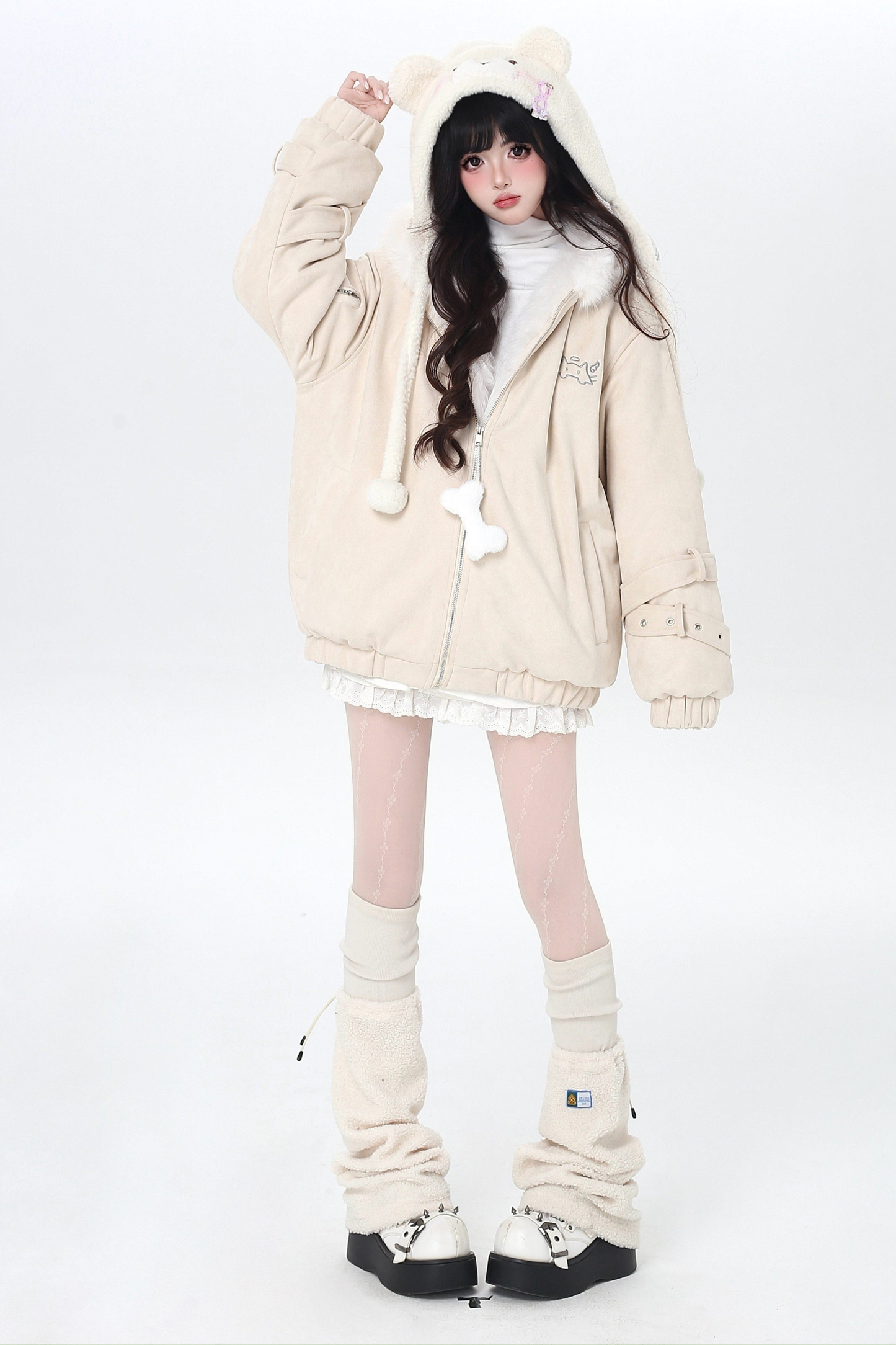Cat Ear Hood Fur Jacket