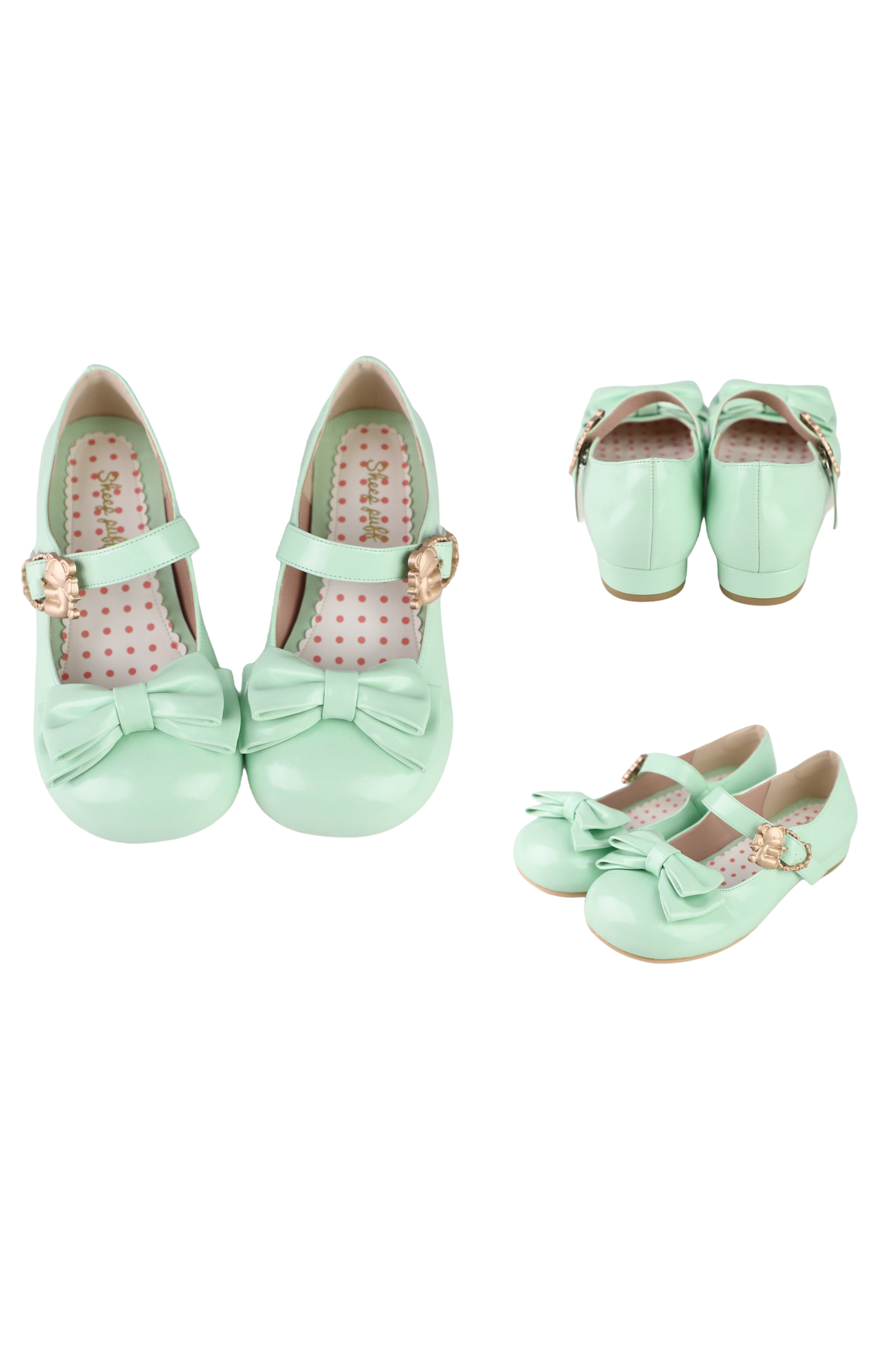 Glossy Sheep Bowknot Shoes