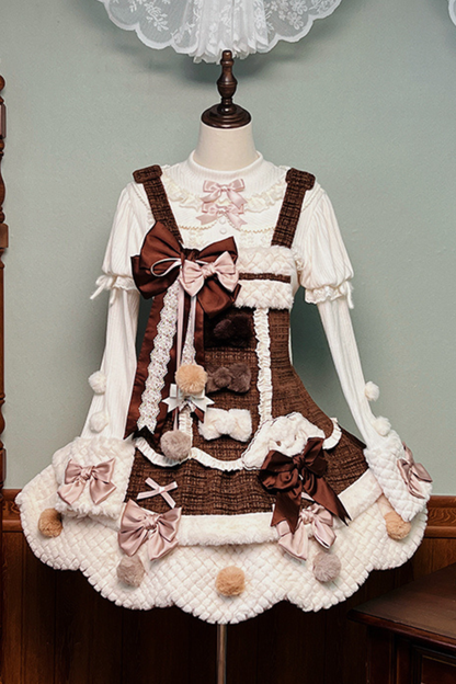 [Deadline for reservations: December 8] Floss Sugar Rabbit Fur Ball Ribbon Suspender Dress