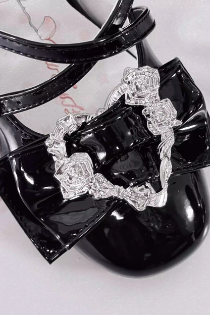 ラブバックルクリスタルヒールシューズ