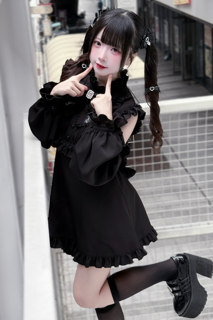 ローズプリンセスオフショルダーフリルリボントップス