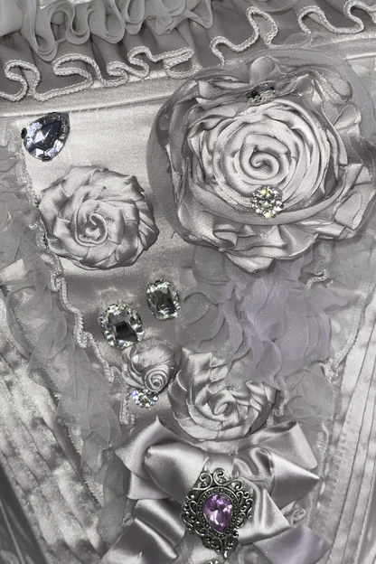 ビクトリアフラワーチューブトップス＋ショートスカート＋ロングスカート＋ガーゼスカート＋アームリング＋チョーカー