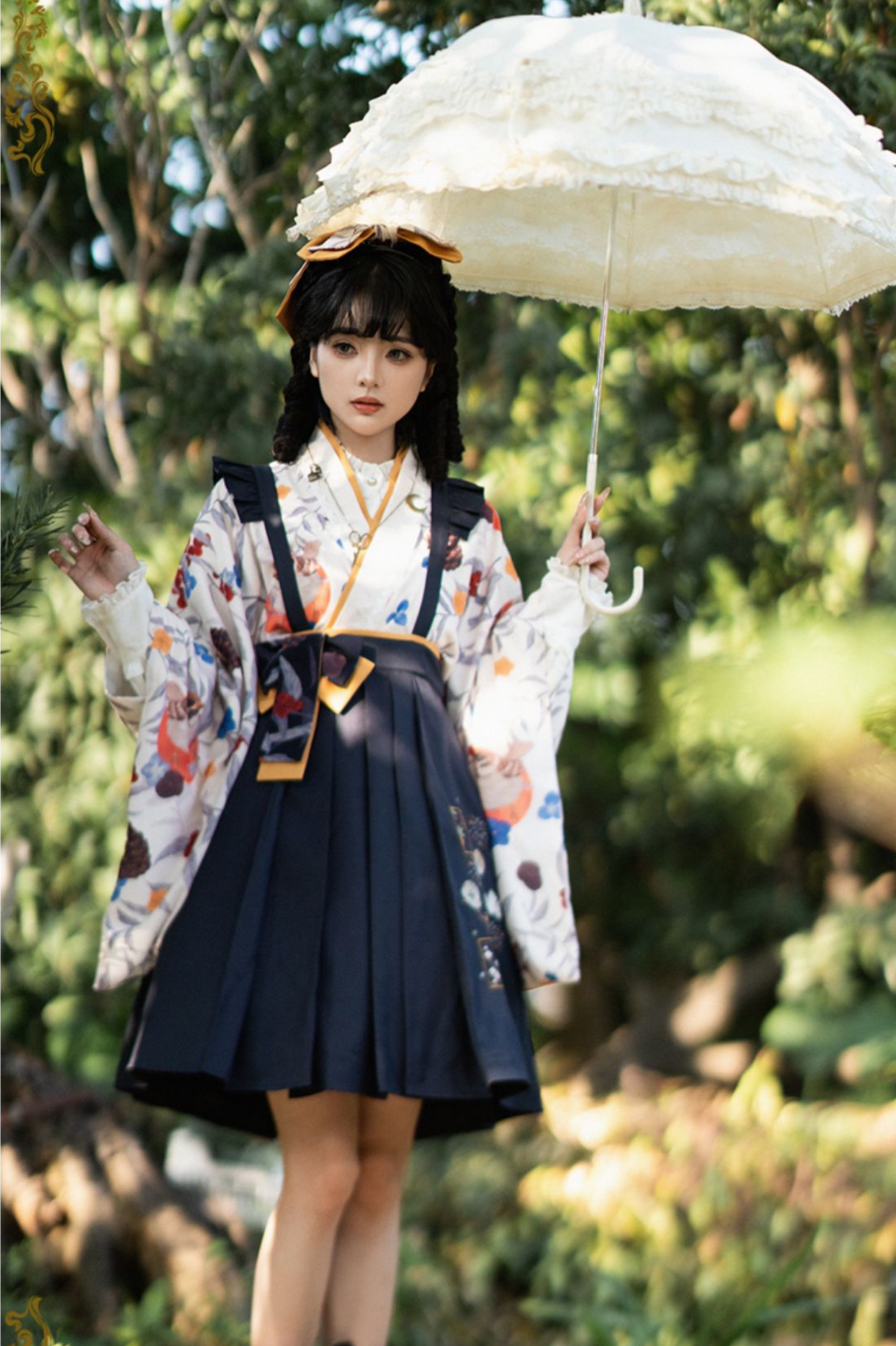 レトロ手毬和装トップス