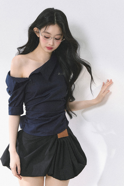 バッグリボンワンショルダートップス