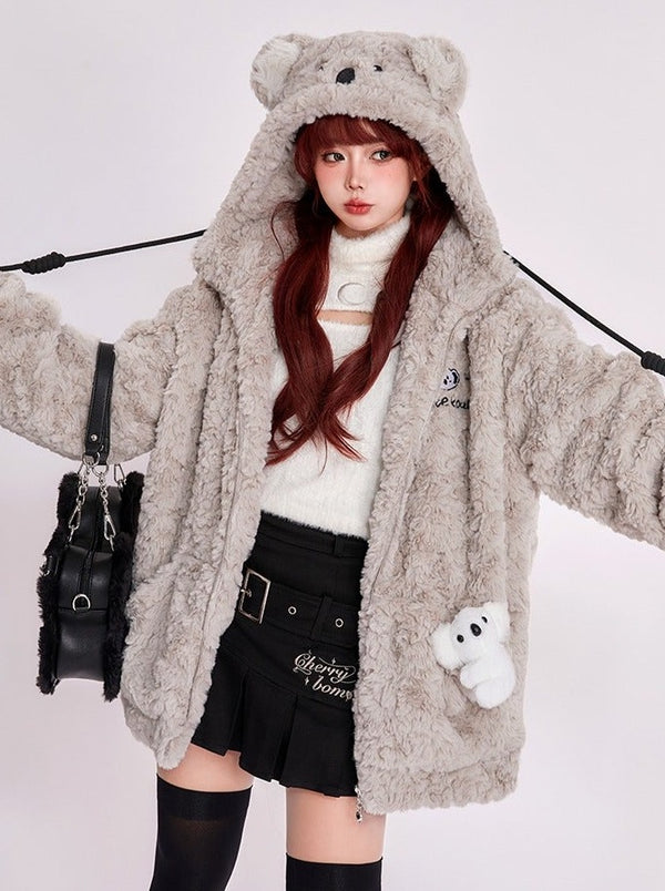 コアラファージップアップフードパーカー