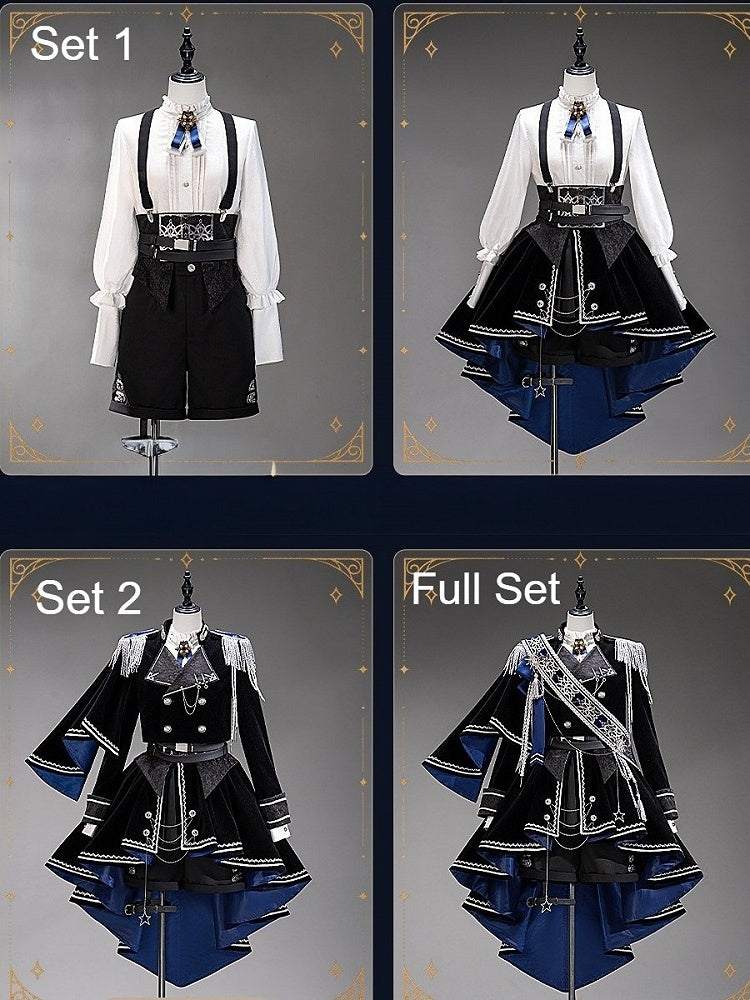 [Pre-order Deadline: December 7] Dark Blue & Black Royal Prince-Inspired Military Lolita Coordinated Outfit 1/2 + Complete Set in Ouji Style