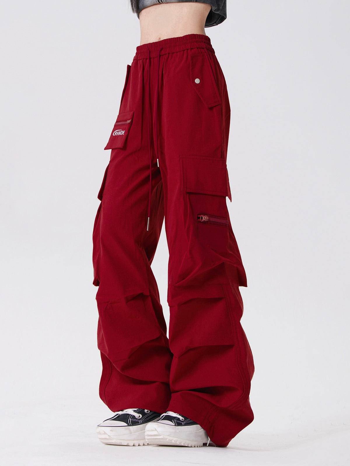 Casual loose cargo straight pants