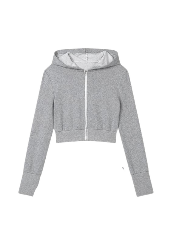 Hooded hoodie + inner tube top + casual skirt