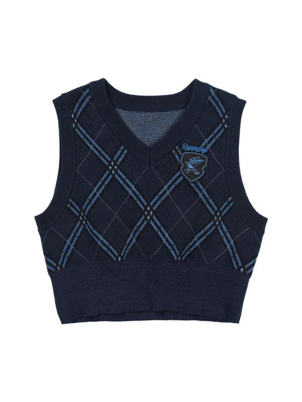 クラスコスプレチェックVネックショートニットベスト