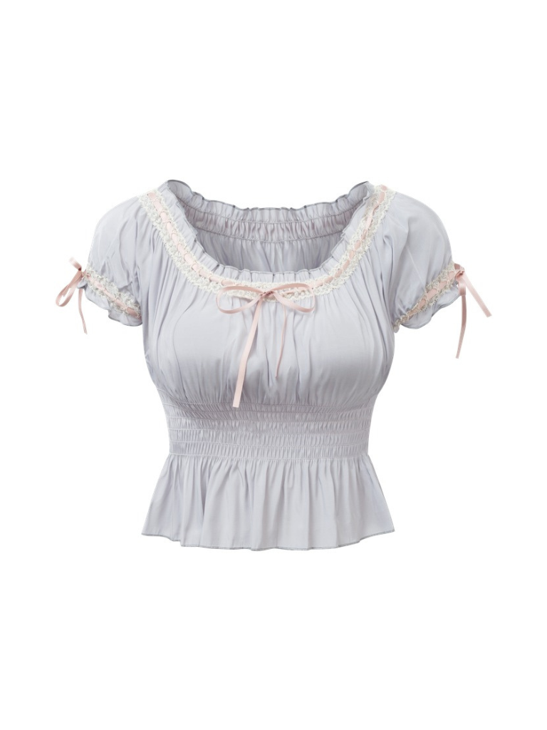 Fifth Ring Design Sweet Waist Ribbon Top