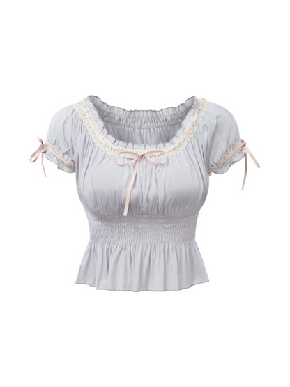 Fifth Ring Design Sweet Waist Ribbon Top