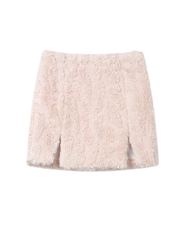 Fur boa pink jacket + boa tube top + boa skirt + boa hat