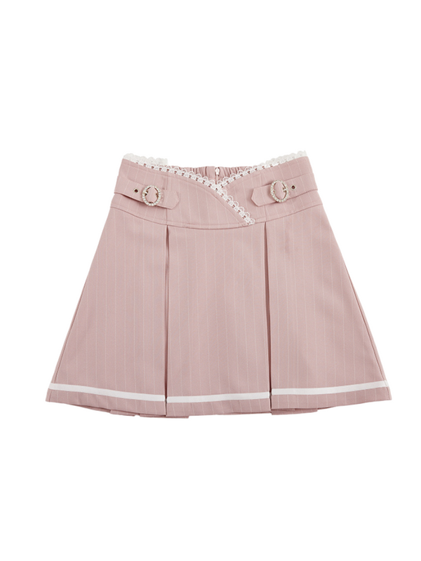 Box pleats short skirt