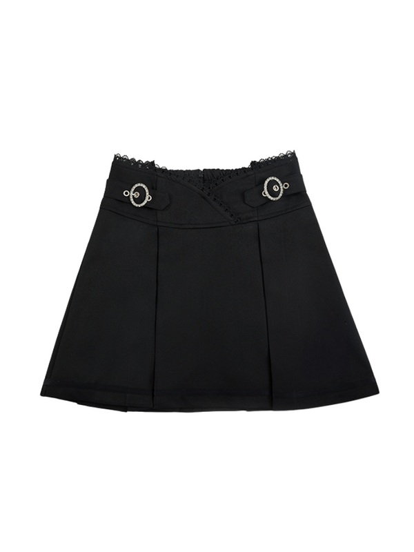 Box pleats short skirt