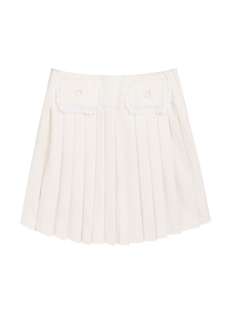 Gurley milk back lace up tops + sweet skirt