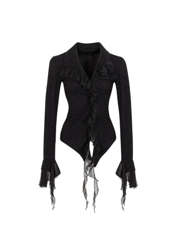 フレンチドライローズアシメエレガントトップス