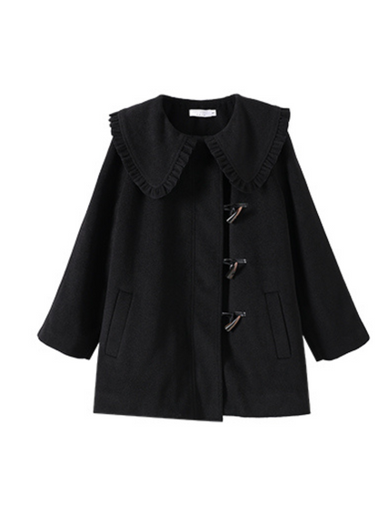 Frilled Collar Girly Wool Coat