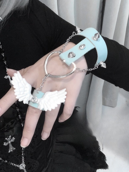 Angel Kaiwai] Aqua Leather Bracelet