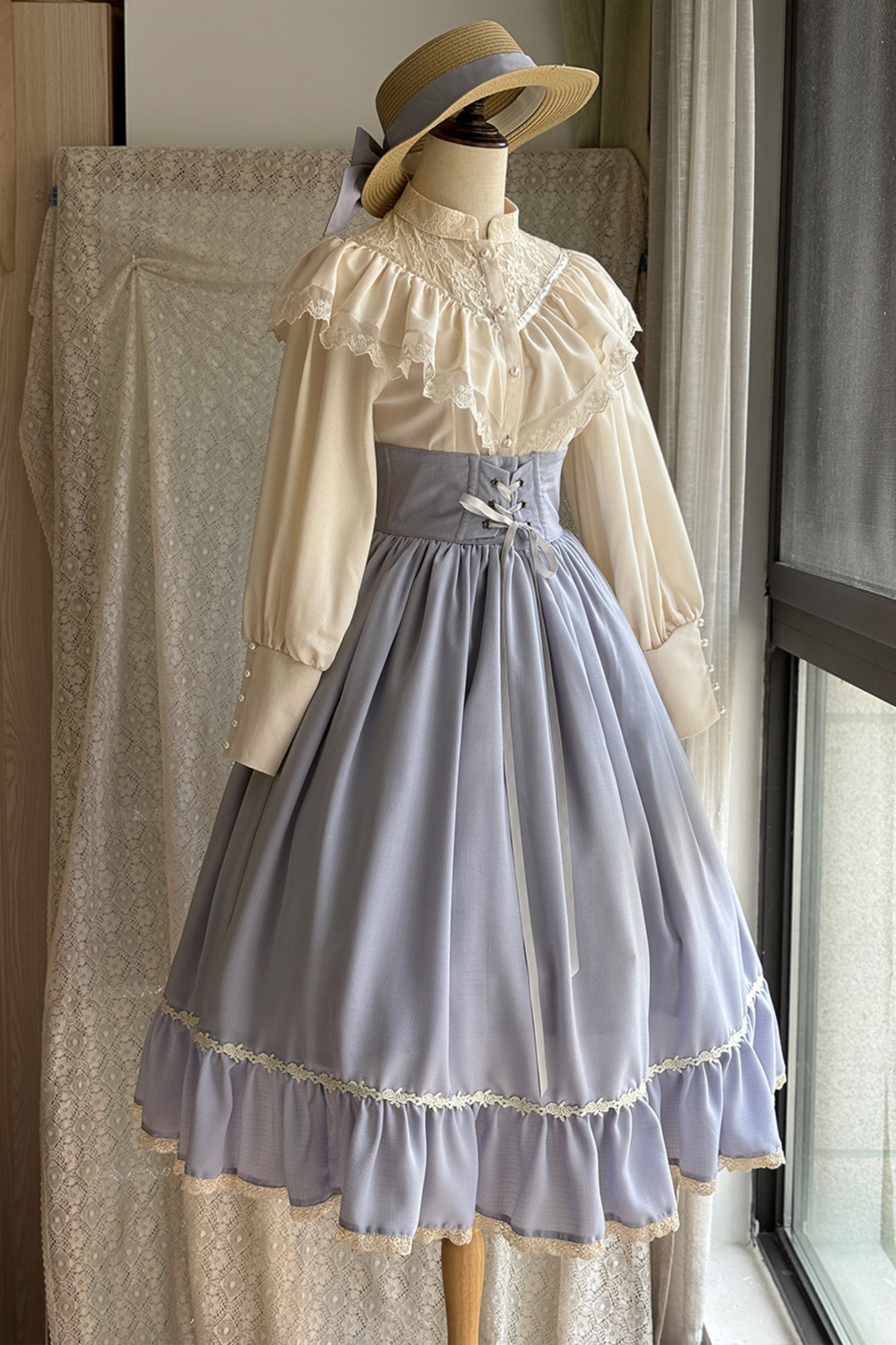 Sketch Wild Rose Elegant Herringbone Lolita Skirt